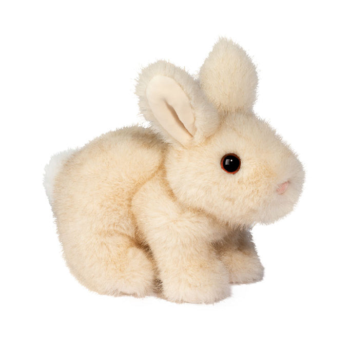 Douglas Co. Muffin crouching cream bunny soft plush stuffed animal in soft white with gentle embroidered features