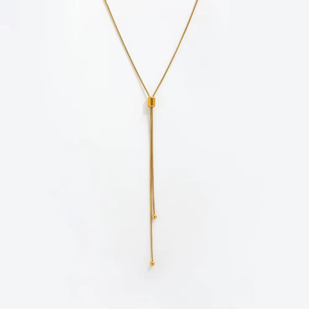 Snake Chain Adjustable Over-length 65cm Necklace Stainless Steel