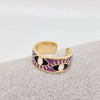 White Enamel Gold-Plated Evil Eye Ring