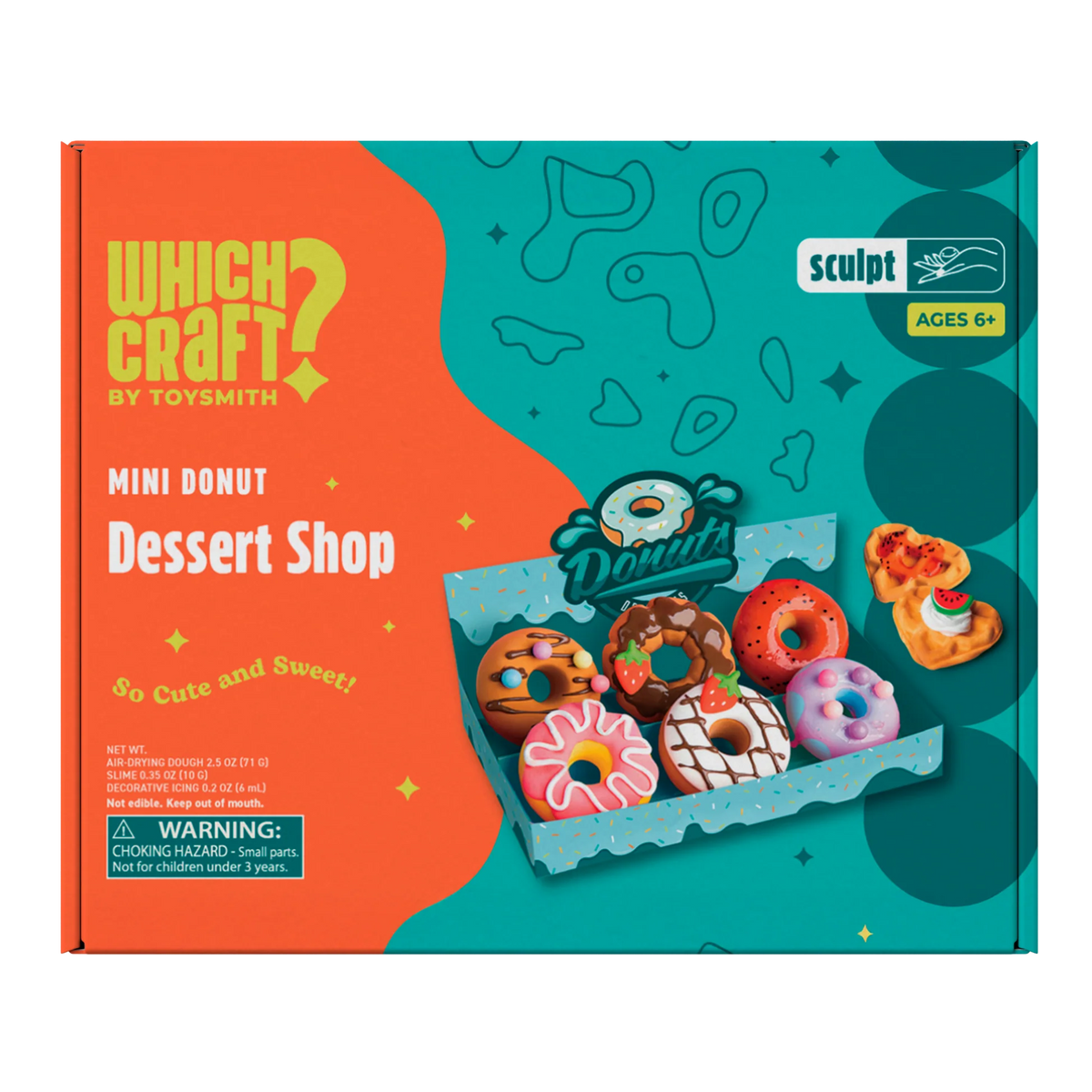Which Craft Mini Donut Dessert Shop craft kit with clay donuts, decorating materials, and dessert box display