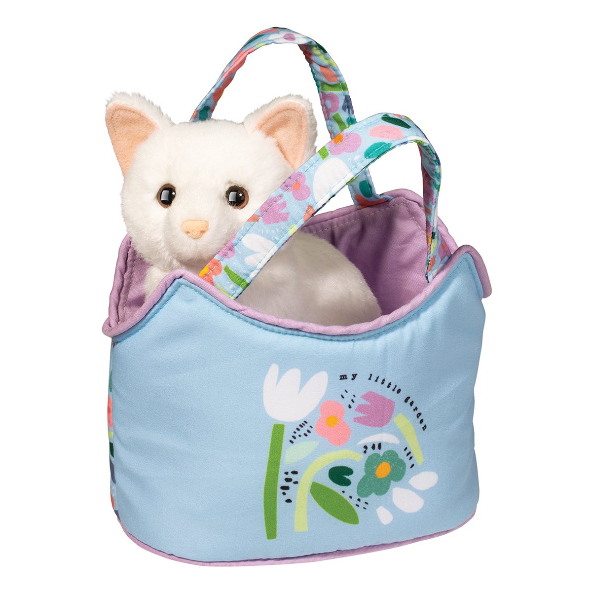 My Little Garden Sassy Sak with White Cat Plush Stuffed Animal
