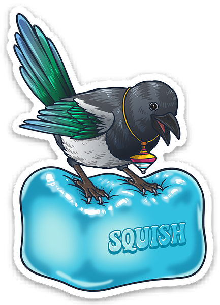 Die cut Magpie Squish Sticker
