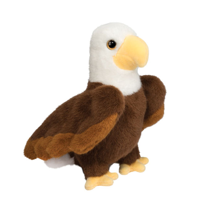Douglas Co. Windy Eagle soft plush stuffed animal in brown and white with detailed wings and sharp twinkling eyes