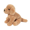 Douglas Co. Goldie Soft Golden Retriever plush stuffed animal in buff colored fur with floppy posable bean-weighted body and adoring embroidered eyes side view