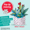Pop Up Coloring Succulents Bouquet - Adult Coloring Craft