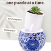 Oriental Floral Ornament 3D Puzzle Flower Pot Planter 80 Pieces