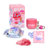 Gui Gui Mini Cloud Slime kit contents including pink jar with charms, holographic base slime packet, pink cloud slime, and heart boost pack