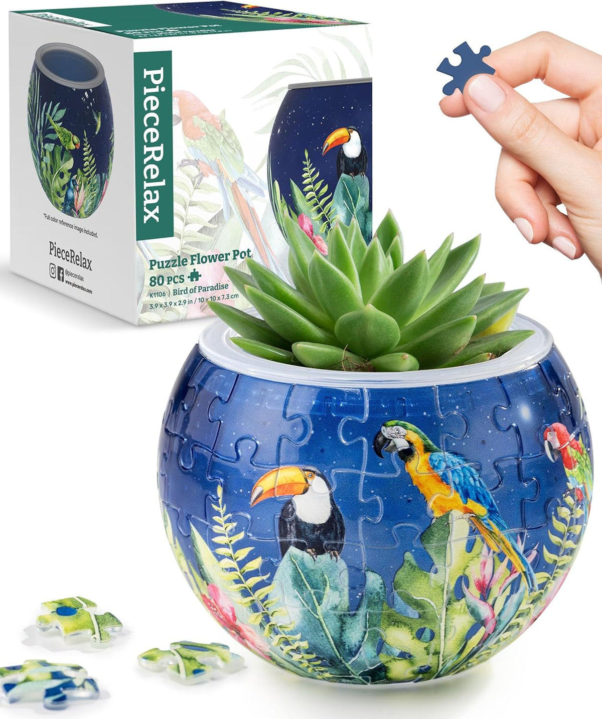 Bird of Paradise 3D Puzzle Flower Pot Planter 80 Pieces