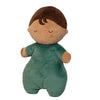 Douglas Co. Baby Fox Hug soft baby doll in woodsy green onesie with gentle embroidered features