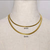 Herringbone Choker 18K Gold Plated Stainless Steel Necklace Snake