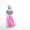Tassel Keychain Embroidered Love Heart - Mexico