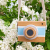 Blue Vintage Camera Music Box