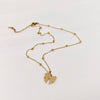 Gold Plated Stainless Steel Bow Pendant Necklace