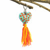 Tassel Keychain Embroidered Love Heart - Mexico
