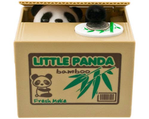 Panda Hiding in Box Coin Bank Automatic Panda Stealing Coin Saving Bank