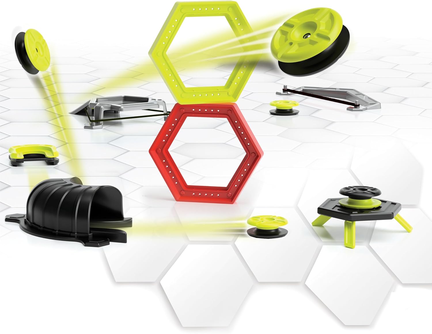 Magshuto Stunt Park, Magnetic Trick Shot System, Open-Ended Disc-Launching Skill Challenge for Ages 6 and Up